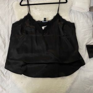 LACE DETAIL SILK TANK TOP